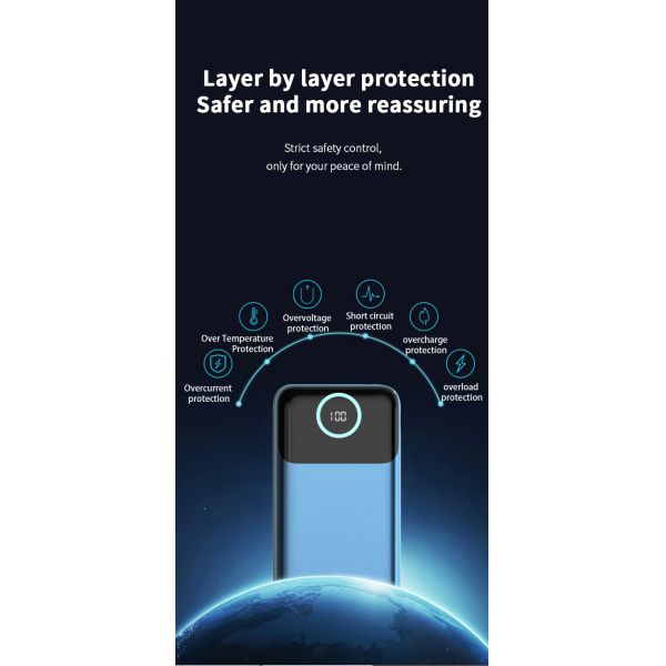 Large Capacity Laptop Power Bank LCD Portable Power Supply 65W 30000mah