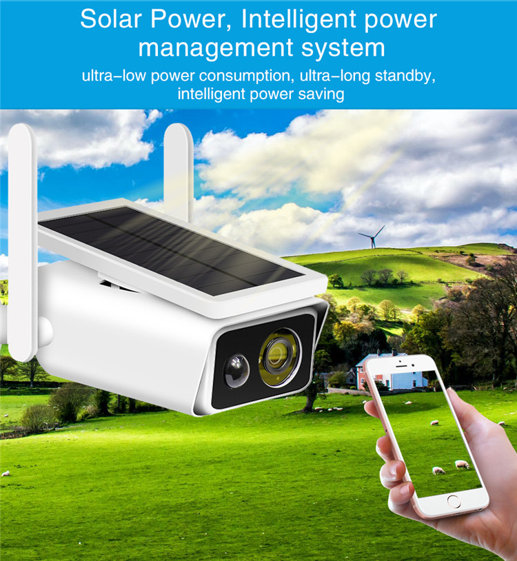 1080P HD Smart Solar Low Power Consumption Security Surveillance CCTV Battery-Powered Wireless Wifi IP Camera