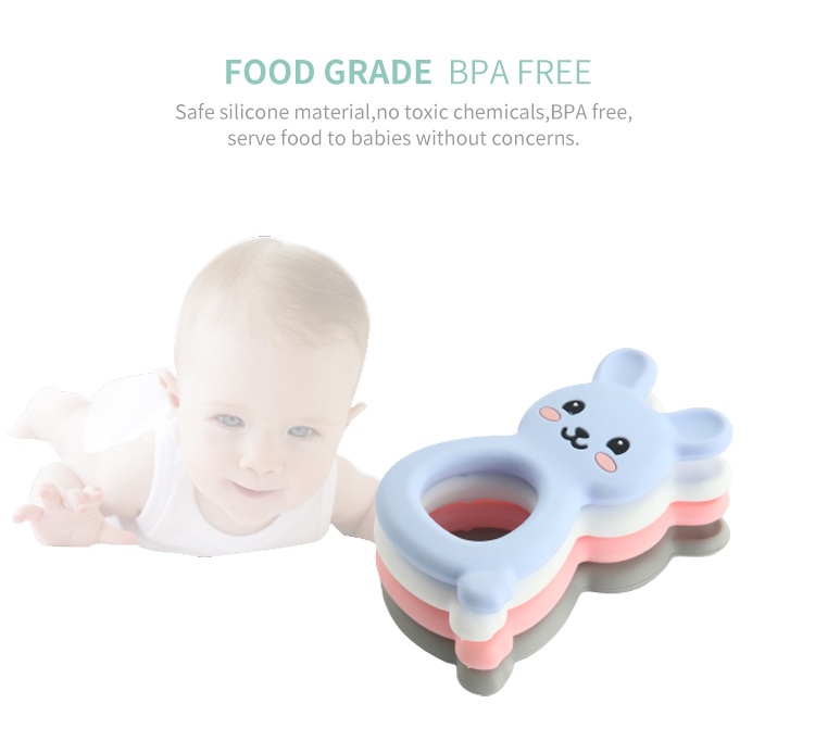 Montessori Silicone Teether Ring , Silicone Teething Toy For Children Newborn Infant