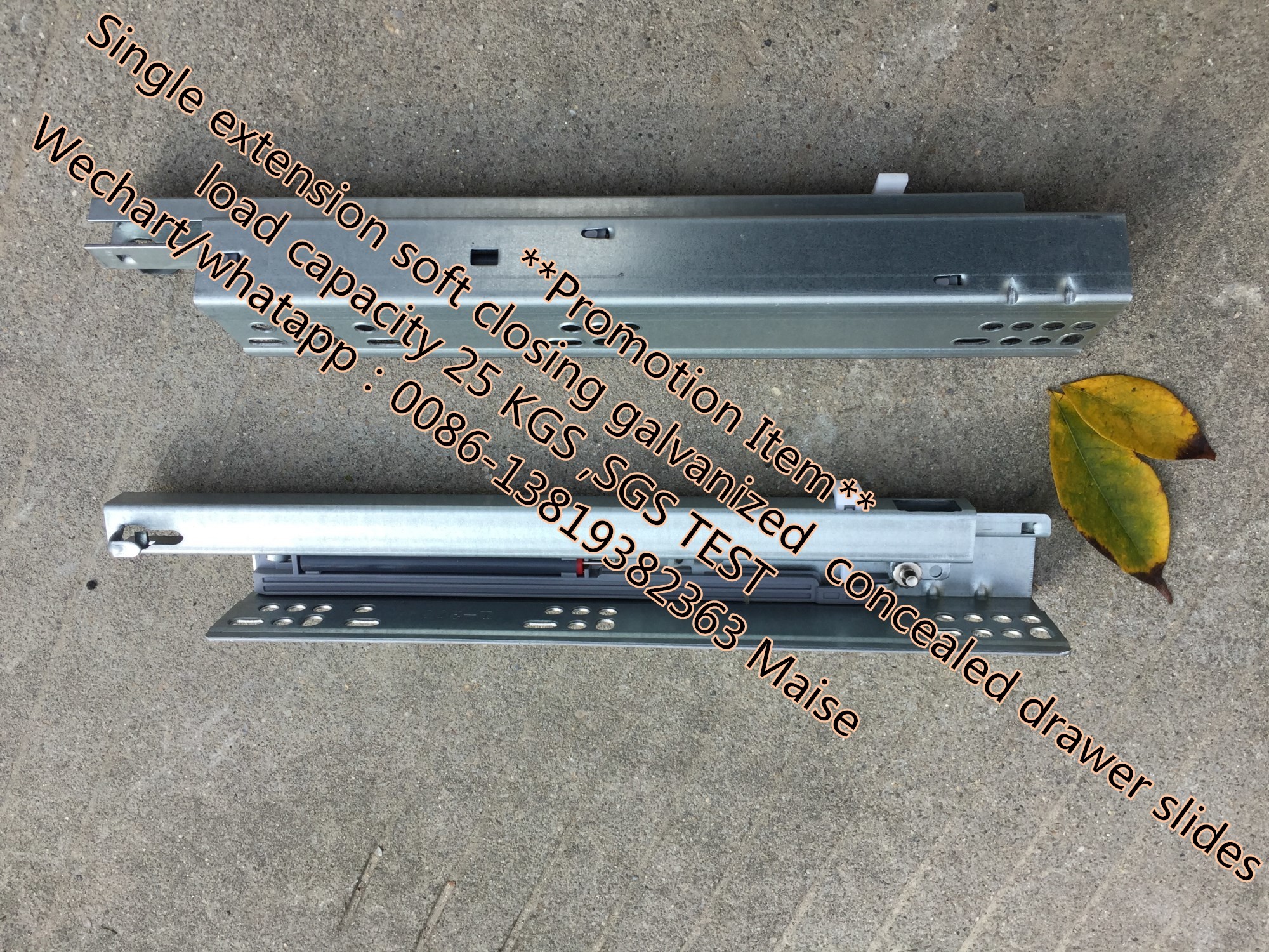 1.4*1.4mm Undermount Drawer Slides , Kitchen Cabinet Drawer Slides Push To Open