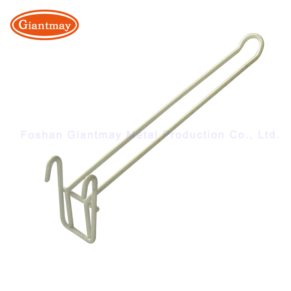 Metal White Perforate Panel Gridwall Euro Hooks Wire Rack Display Hook