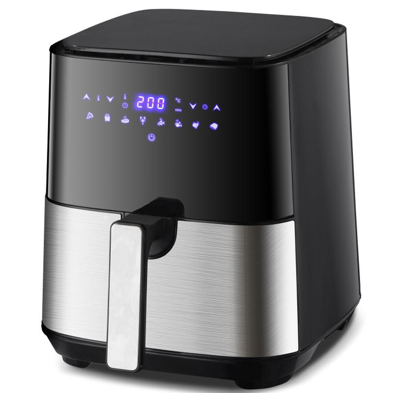 7L With Window Stainless Steel Air Fryer Oven Led Touch Screen For 12 Presets Easy Clean 1800w Home