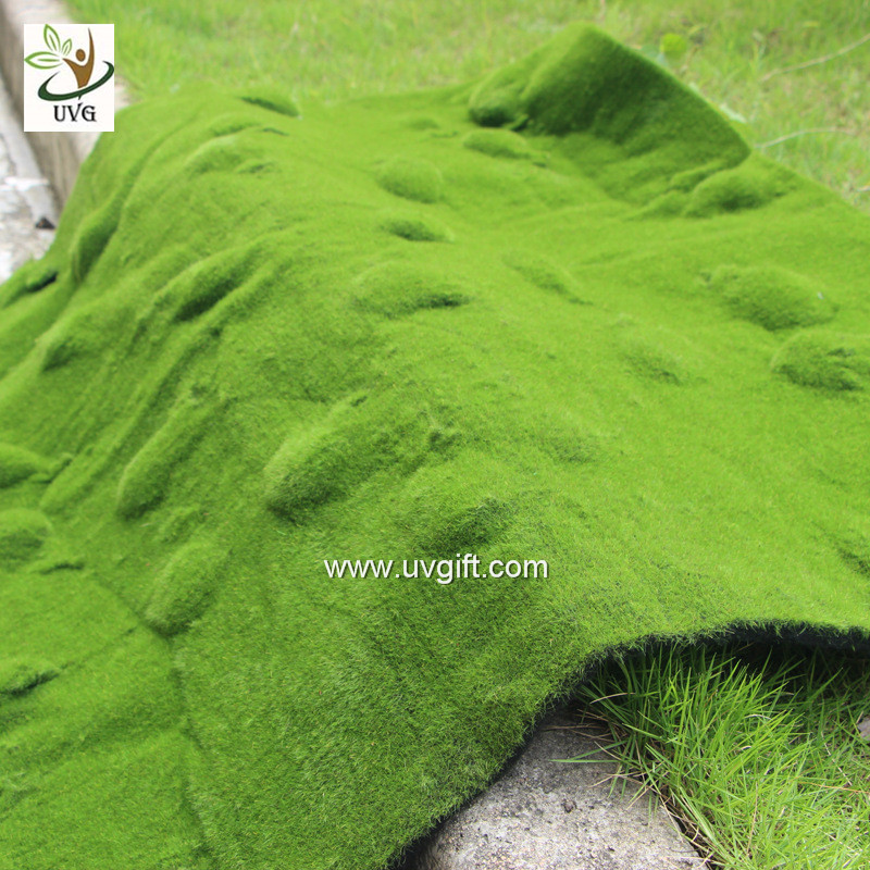 UVG landscape decor accessories flocking artificial moss carpet garden synthetic grass mat for indoors use GRS041