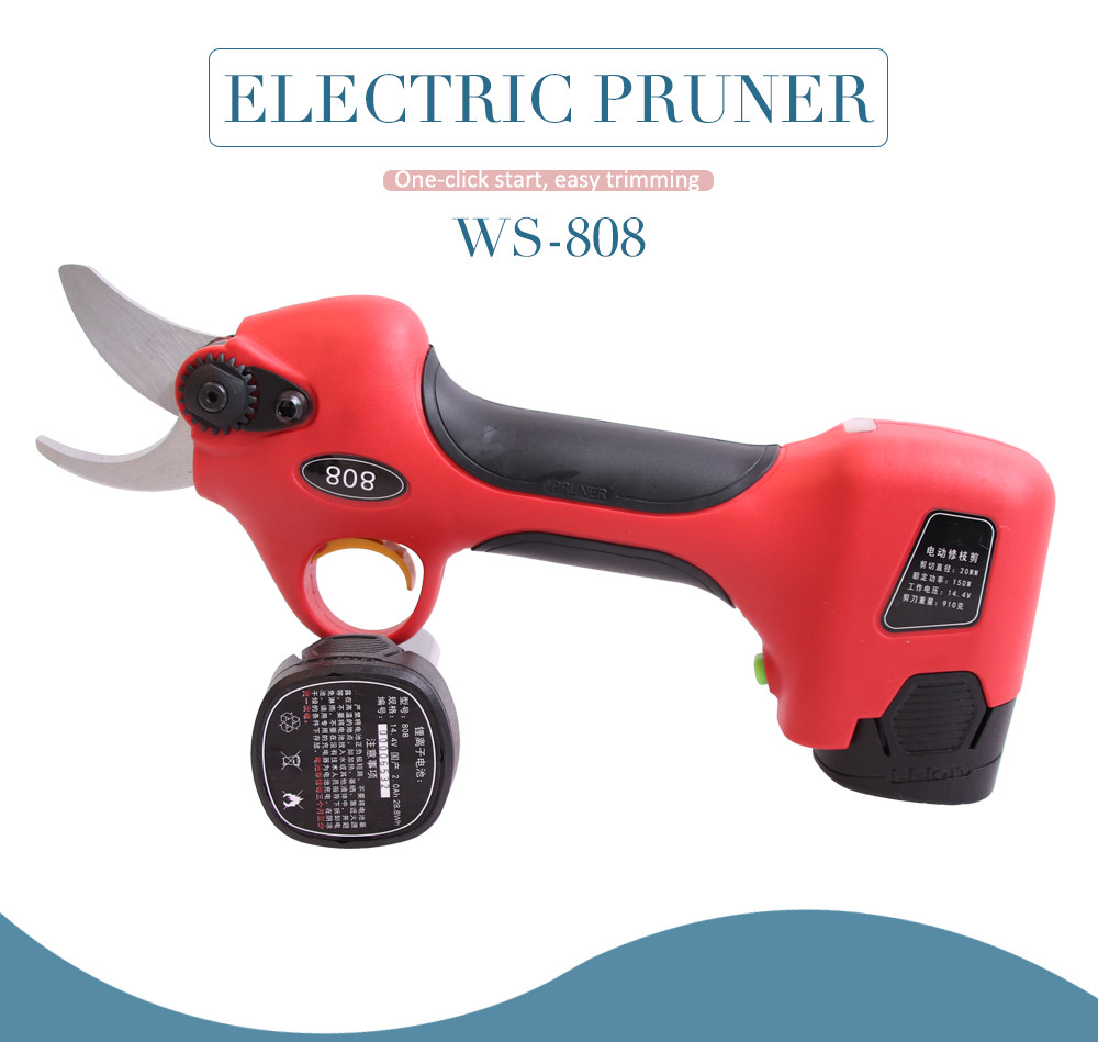 Swansoft 2.5CM Battery Orchard Pruner cordless electric pruning shears working time 8 hours Garden scissor