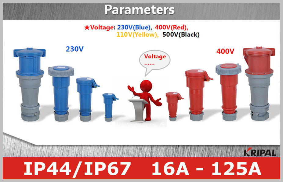 16A 32A 125A Waterproof Extension Socket Industrial Coupler IP44 IP67