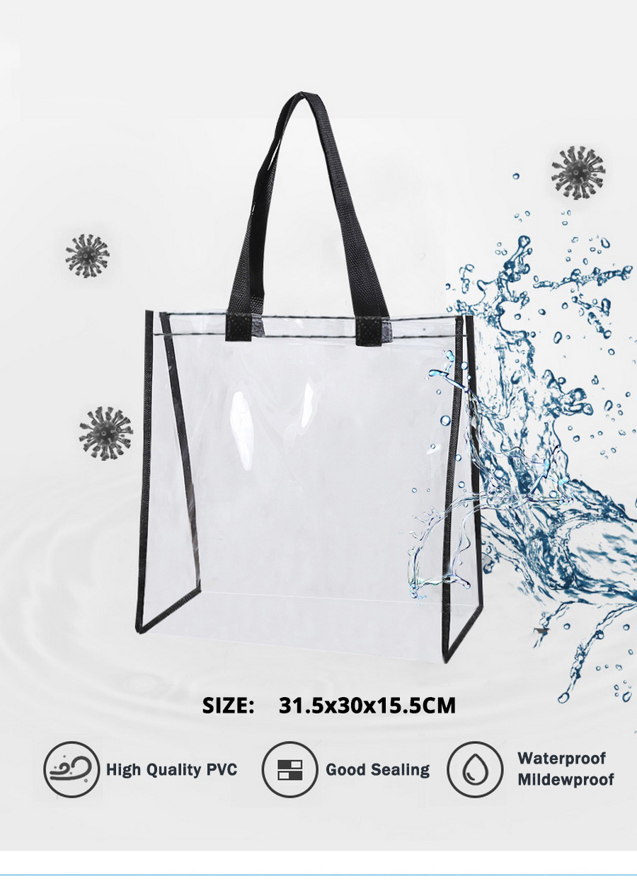 Travel Environmental PVC SHOPPING BAGS / Storage Clear Stadium Bag Cosmetic Bag With Zipper PVC BEACH BAG