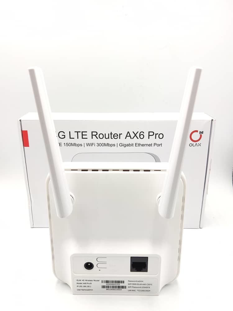 OLAX AX6 Pro 4G Router Unlocked 300Mbps Wireless CPE Router CAT4 Mobile Hotspot SIM Slot 2 Antennas American Version