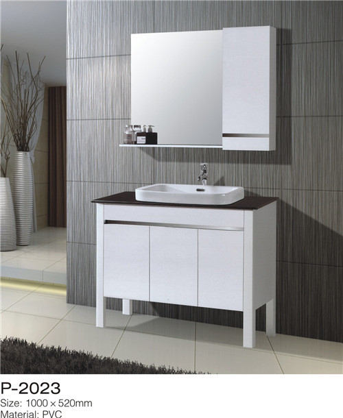 Two Foot Floor Standing Bathroom Sink And Cabinet PVC Material Anti Cracking / Deformation