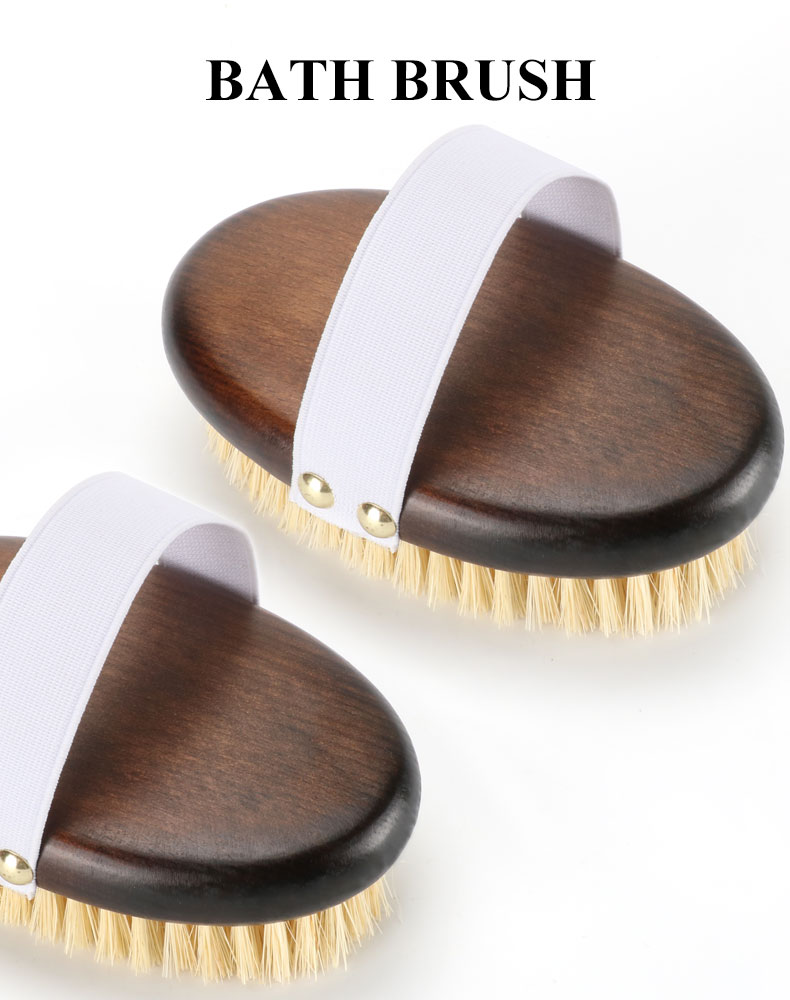 Oval Beech Wood Handle Body Brush r Dry Skin Shower Back Brush