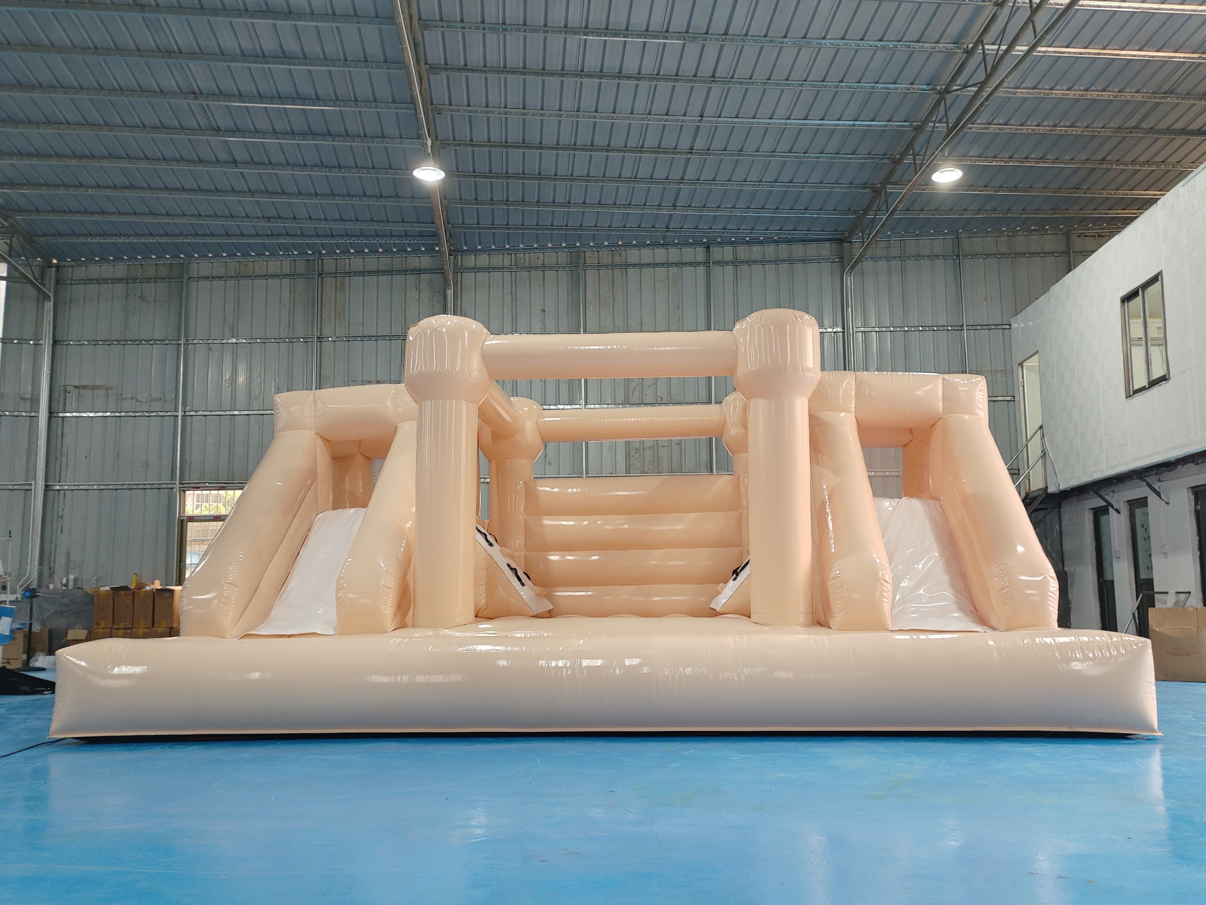 Tarpaulin Inflatable Wedding Bounce House Pink Inflatable Event Bouncer With Slide Inflatable Party Combo For Kids