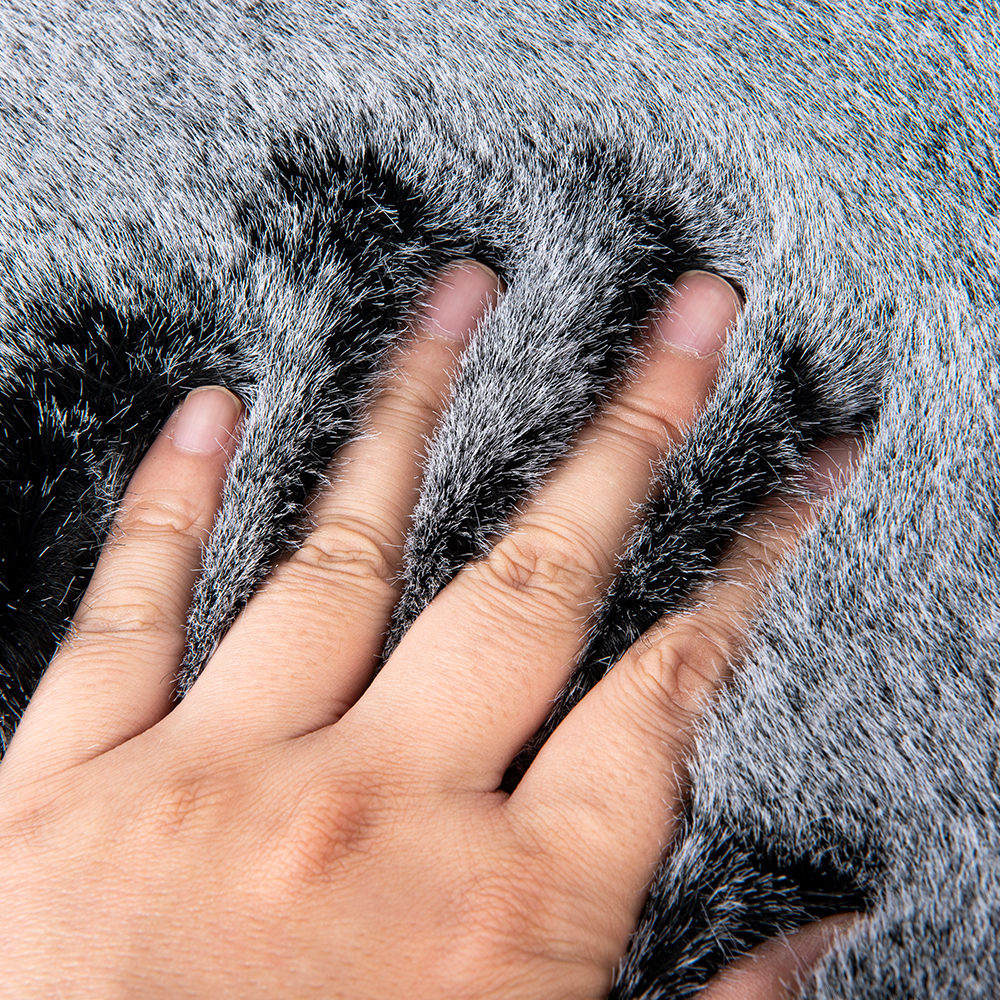 White Tip Color Printing Mink Rabbit Fur Fabric for Garments 133×100 Density and Soft