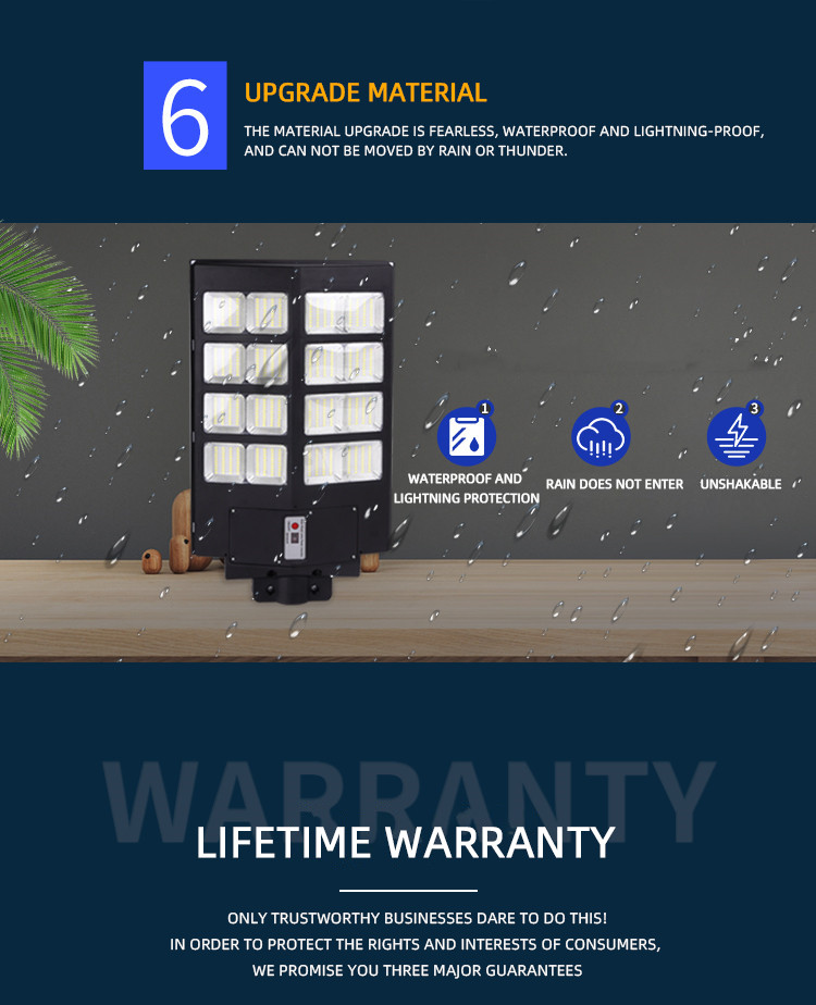 110lm/w All In One Solar Led Street Light Ip65 Waterproof Abs Hosuing