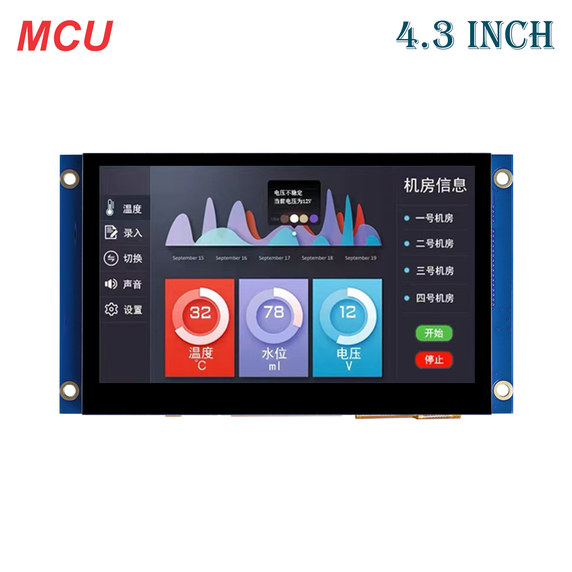 4.3 Inch TFT LCD Display Module, With PCBA and Touch Panel, 16-Bit 8080 Interface 480X272 Resolution