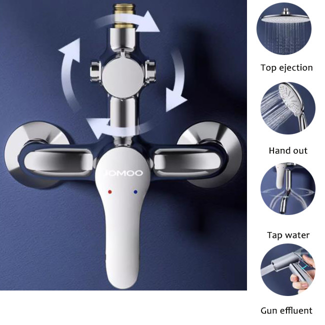 Wall Mounted Round Faucet Shower Set Pressurized Shower Head For Household Bathroom