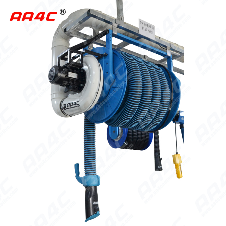 AA4C car exhaust extracting system auto vehicle exhaust hose tumbler with fans system control customize size