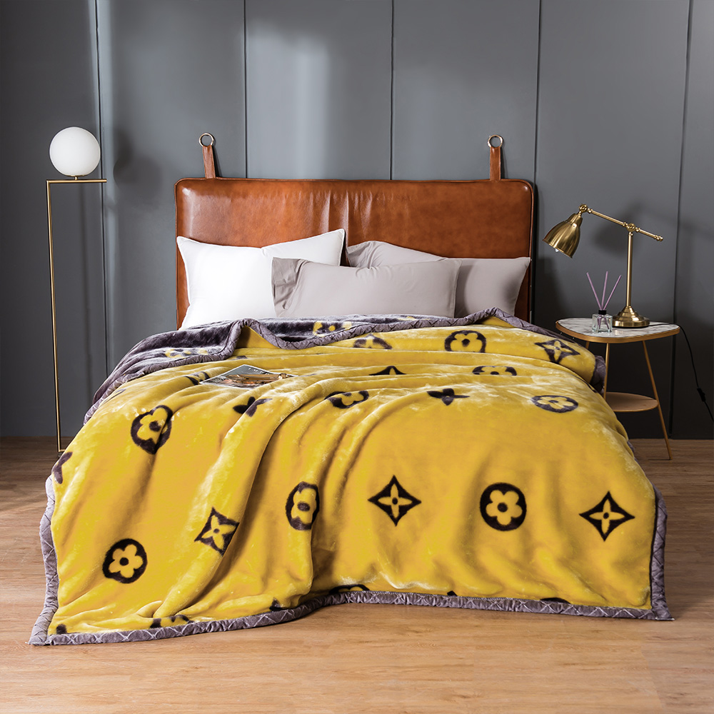 Brushed Pattern Fluffy Bedding Blankets for Winter Sublimation Luxury Blanket