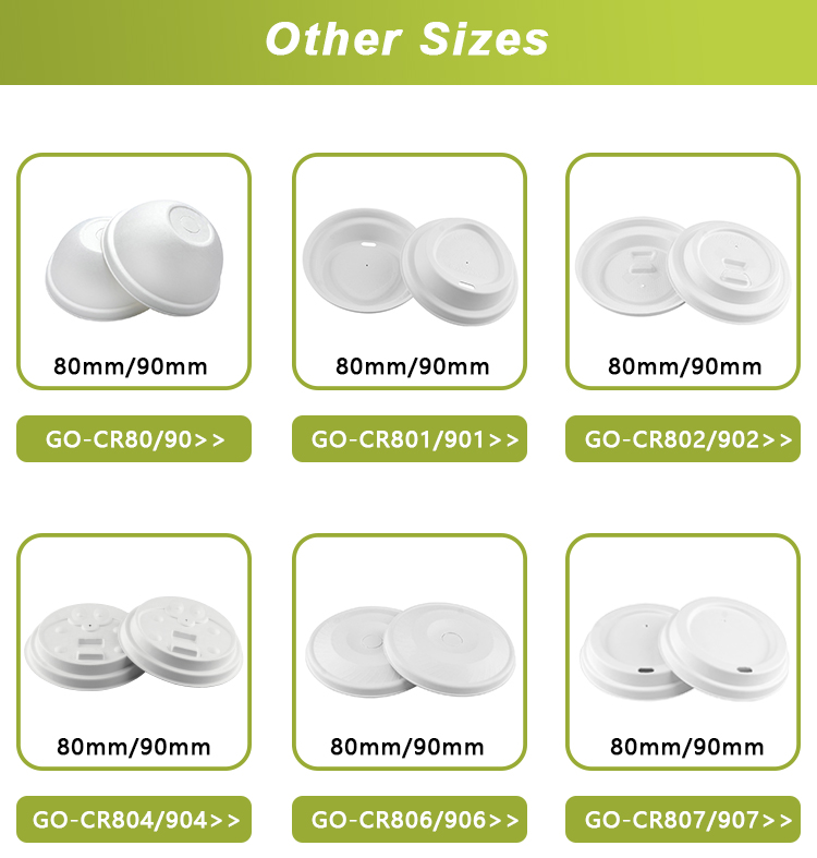 Custom Logo Takeaway Cup Cover Natural Sugarcane Pulp Hot Take Away Single Layer Paper Cup Lid