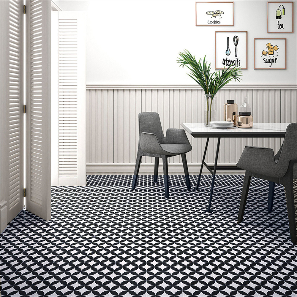 White And Black Wear-Resistant 20x20cm Inside Wall And Floor Tiles For Residential Hotel Balcony Bathroom