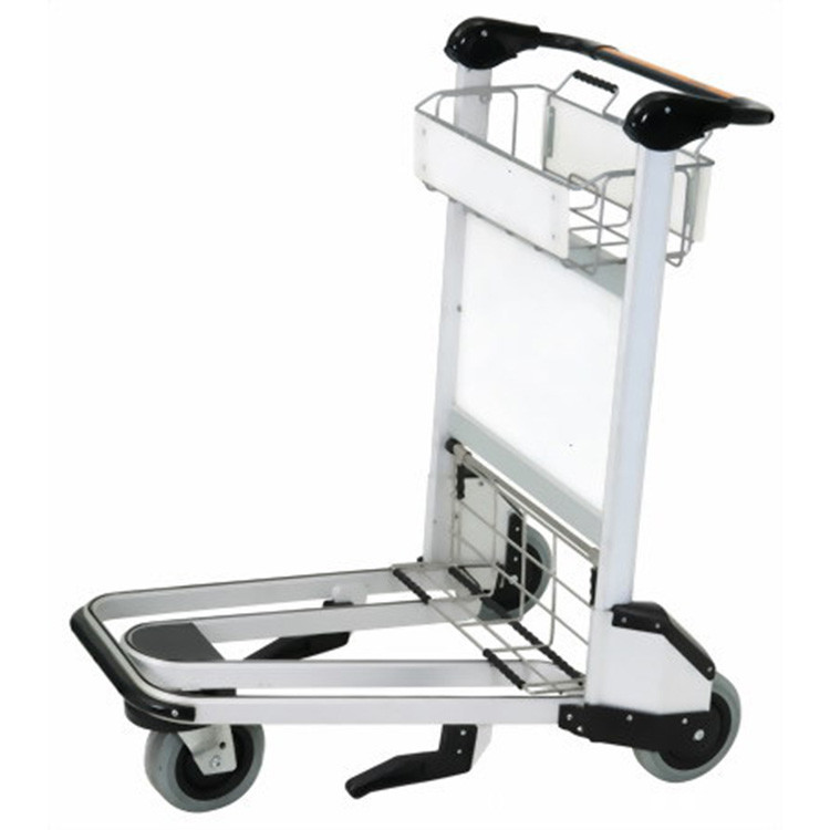 Polished Airport Luggage Trolley Carts Hand Brake Airport Baggage Cart