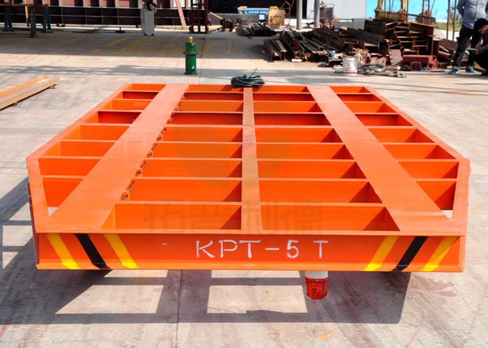 5t automobile flat bed rail transfer bogie running on steel rail in painting blasting room