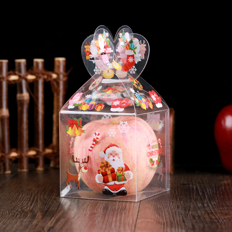 Transparent PET Square Shape Candy Box for Christmas Decoration and Gift Packaging