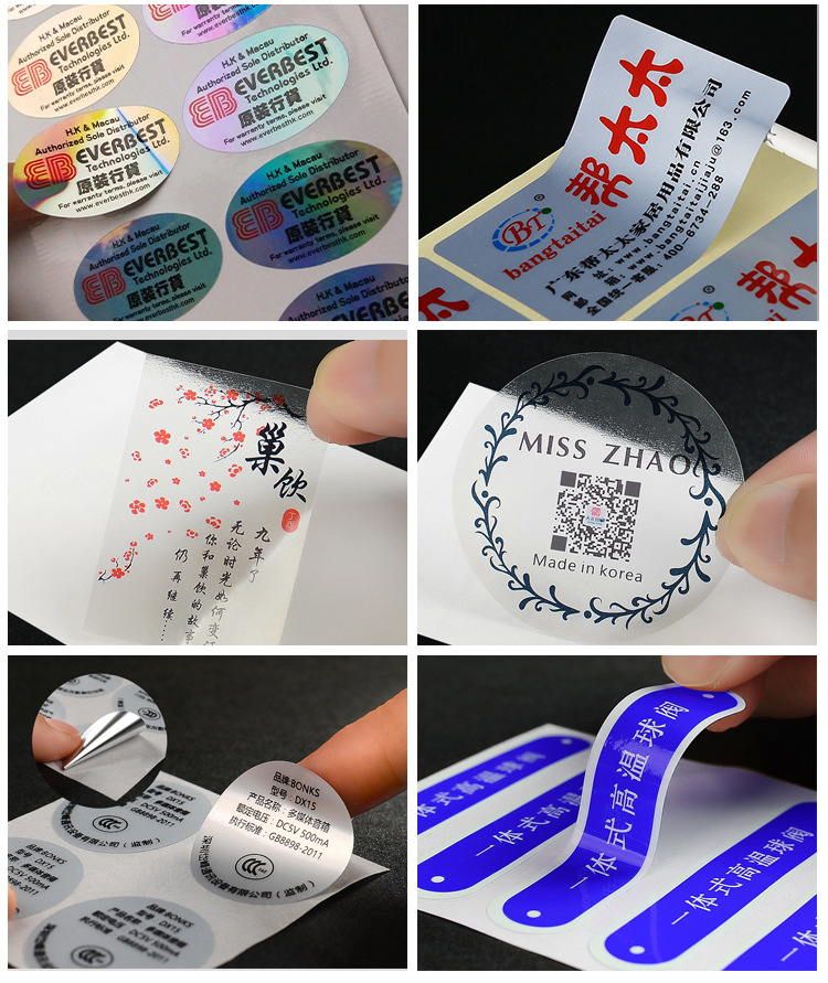Custom Printed Logo Labels for Packaging Waterproof Sticker Printing Roll Label Round Stickers