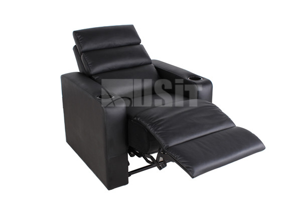 Durable Leather Electric Recliner Chairs High Resilient Foam Design Black Colour