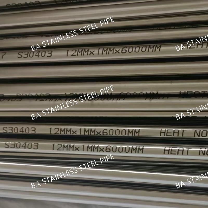 ASTM A269 TP304 BA Stainless Steel Pipe 6*0.6mm/6*1mm/8*1.0mm ±0.03mm Tolerance in 6m Length