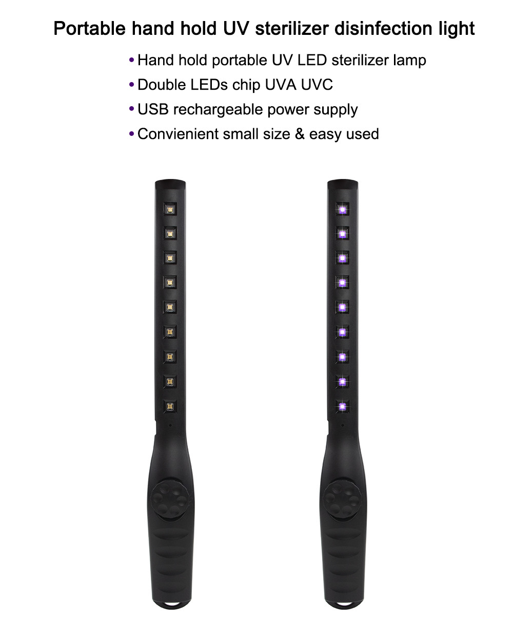 Portable Alumium Led Germicidal Lamp SMD 2835 USB Power Supply IP44 8000H Life Span