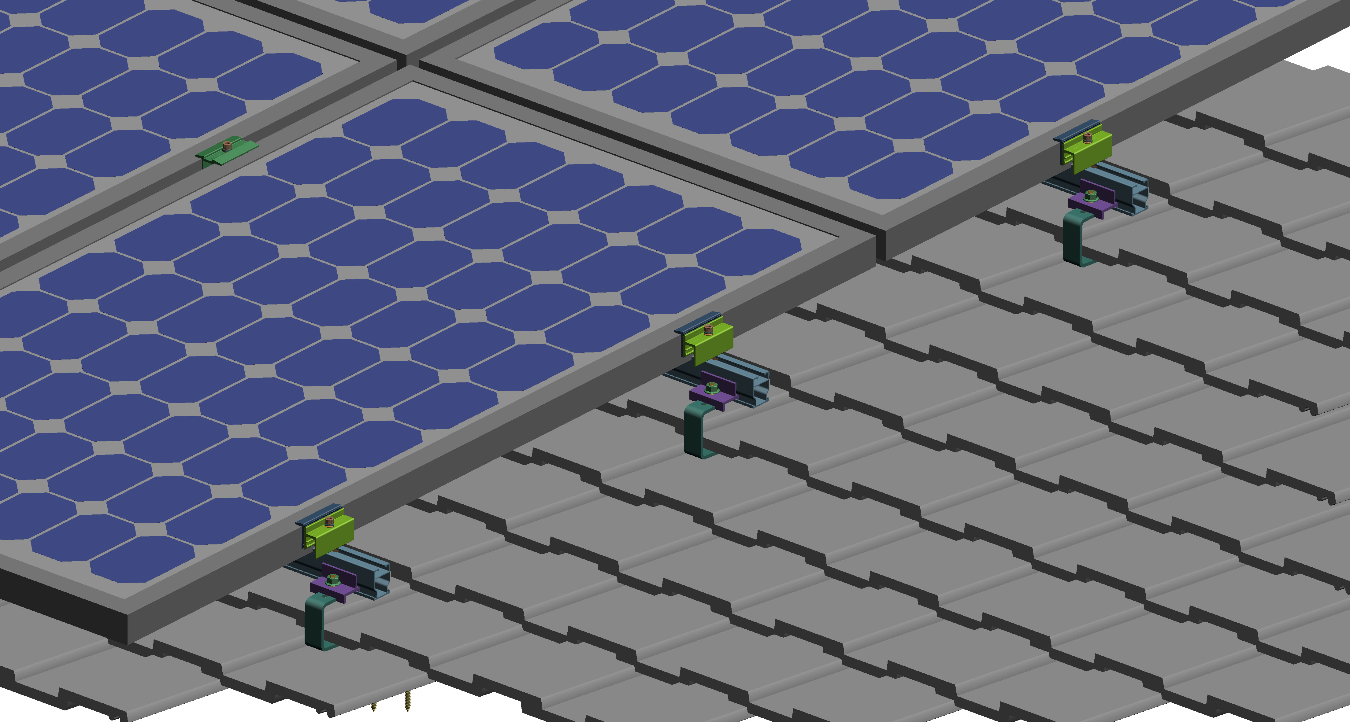Sturdy Anodized Aluminum Solar Roof Mounting Structure For Warehouse