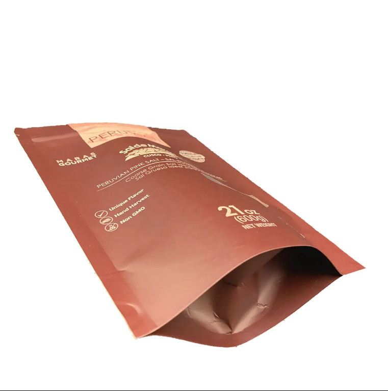 Kraft Paper Sachet Stand Up Pouch Kraft Paper Bag With Window, Sachet Kraft Stand Up Paper Pouch