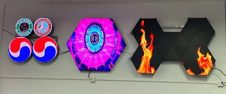 Hexagonal LED display Double Sided led display logo LED Display Hexagonal Led Screen