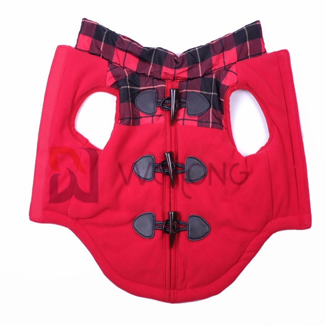 Ox Horn Leather Loops Dog Down Jacket Velcro / Faux Opening Warm Dog Coats