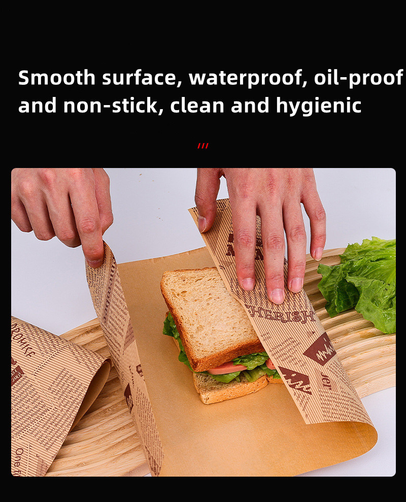 Embossing Recycled Greaseproof Food Wrap Paper Customized