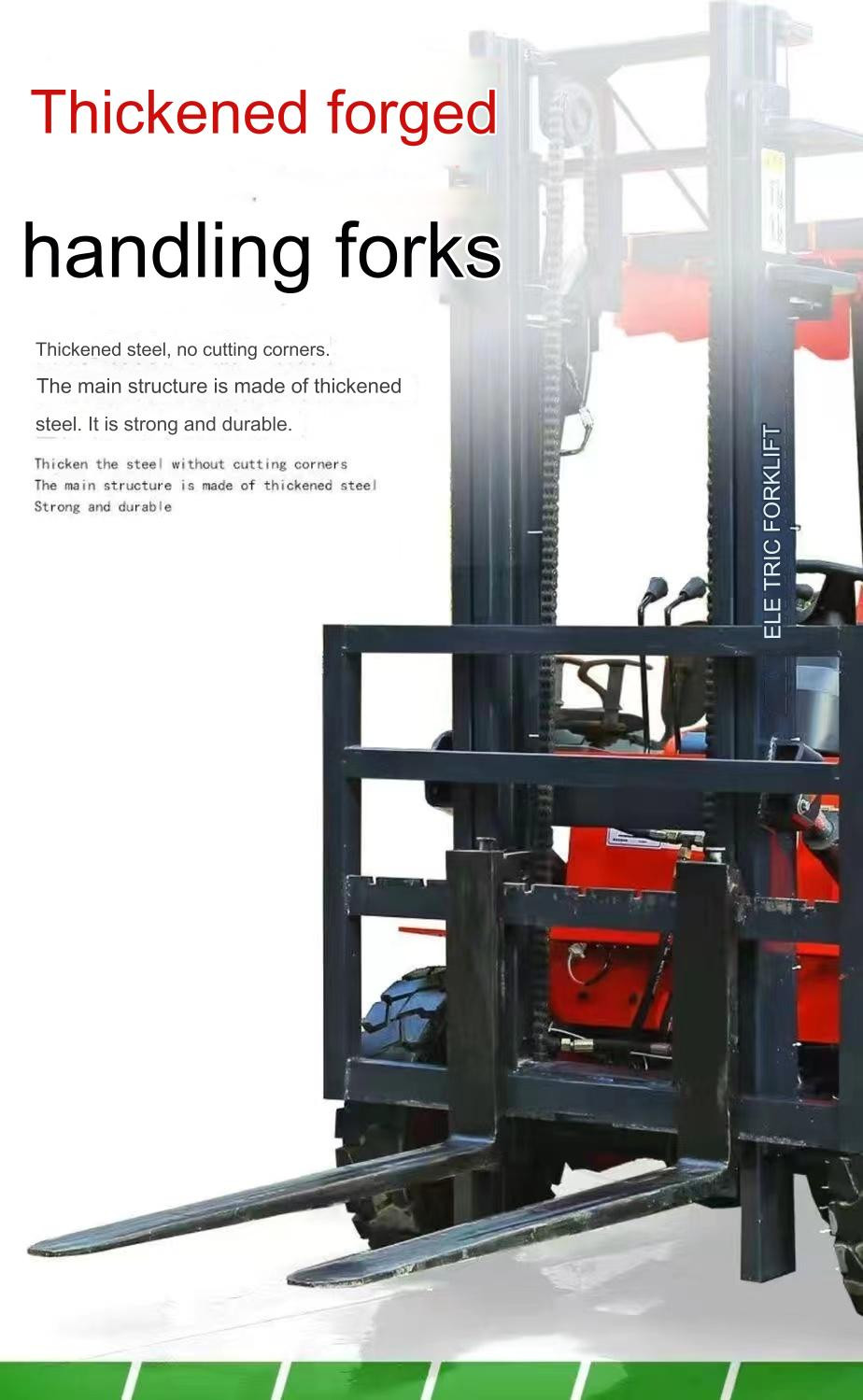 Turning Radius Electric 2 Tonne Forklift Counterbalance Type Max Lifting Height 5 Meters