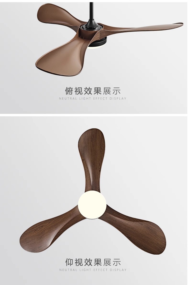 American Retro Solid Wood 42 Inch 3 Blade Ceiling Fan With High Wind Power