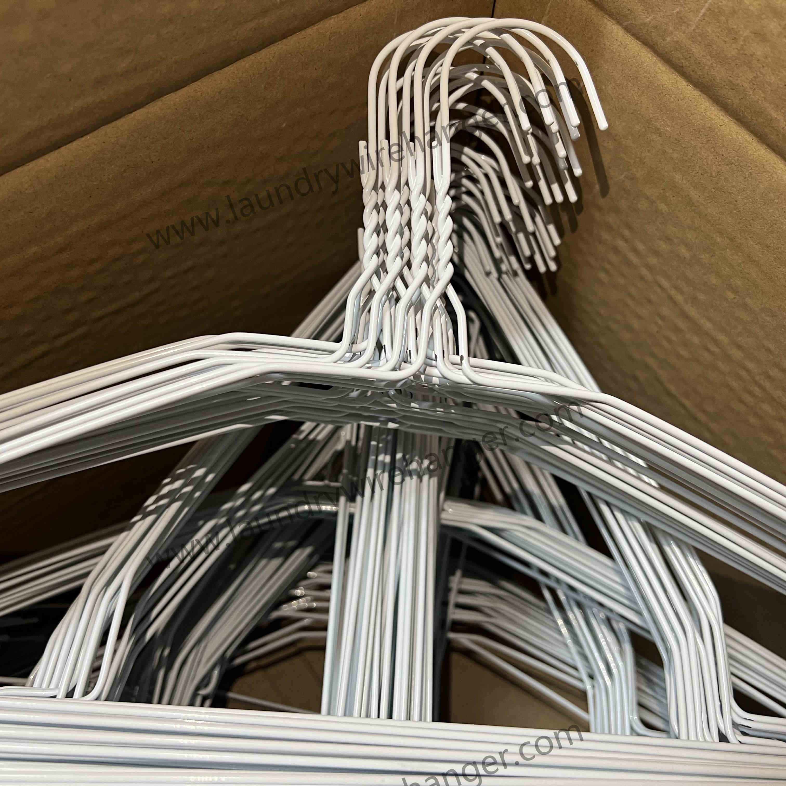 1.9mm White Galvanized Laundry Wire Hanger For Dry Cleaner