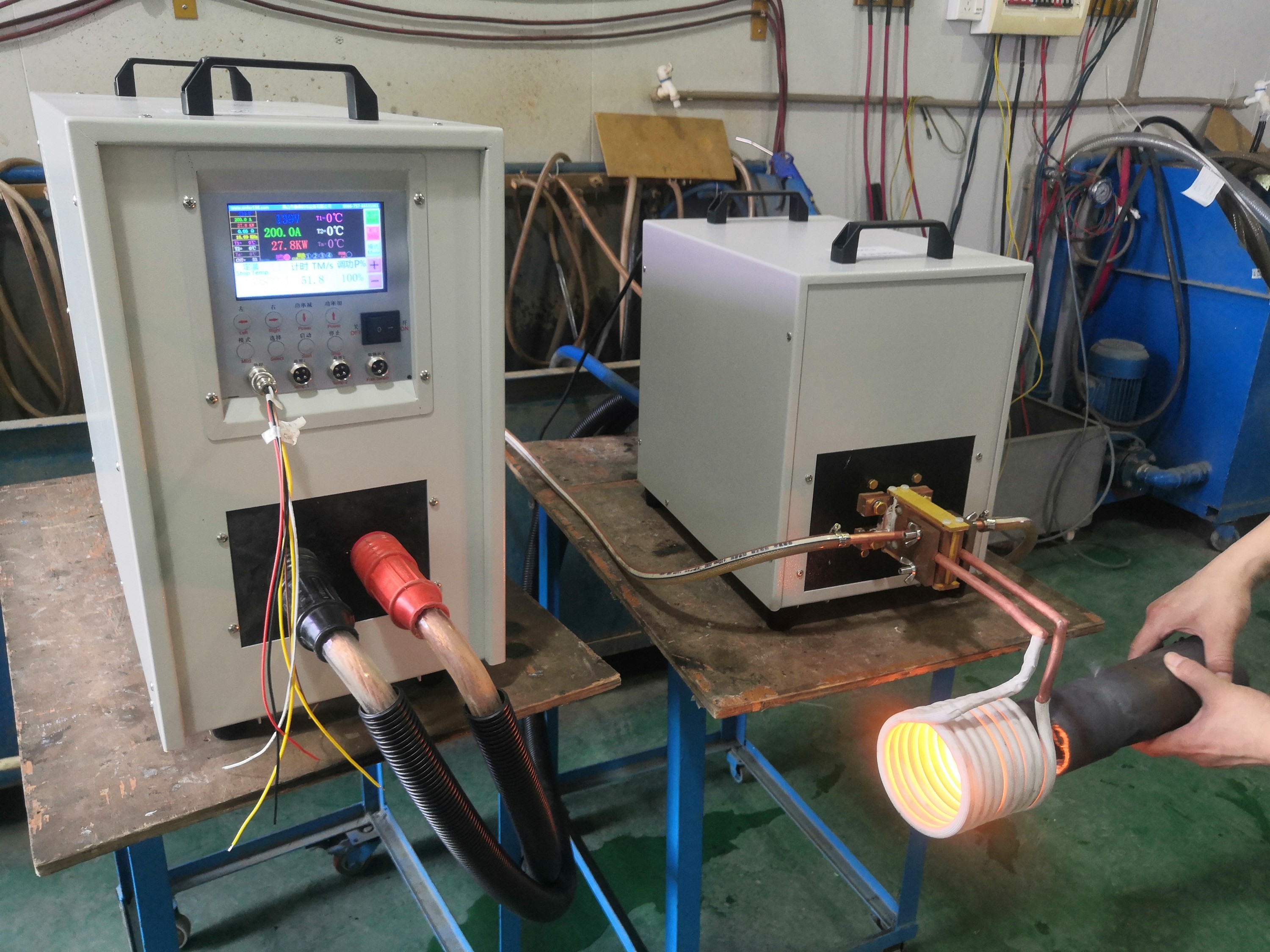 Digital 60KW Industrial Induction Heating Machine 50KHZ Induction Heater Melting Metal
