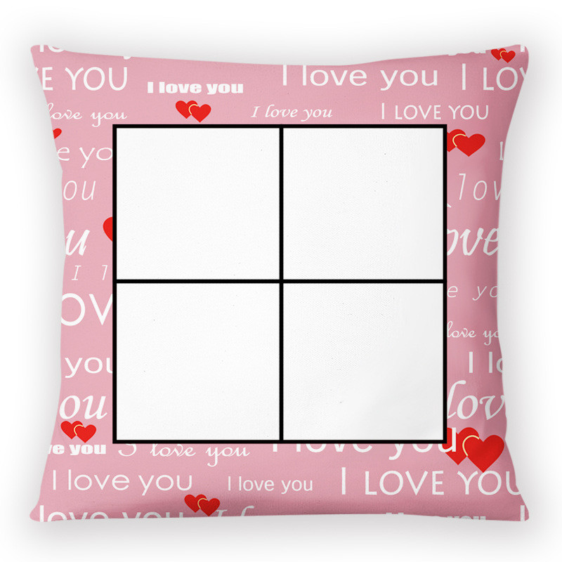 4 Squares Short Plush Sublimation Pillow Case Cover For Photos Printing