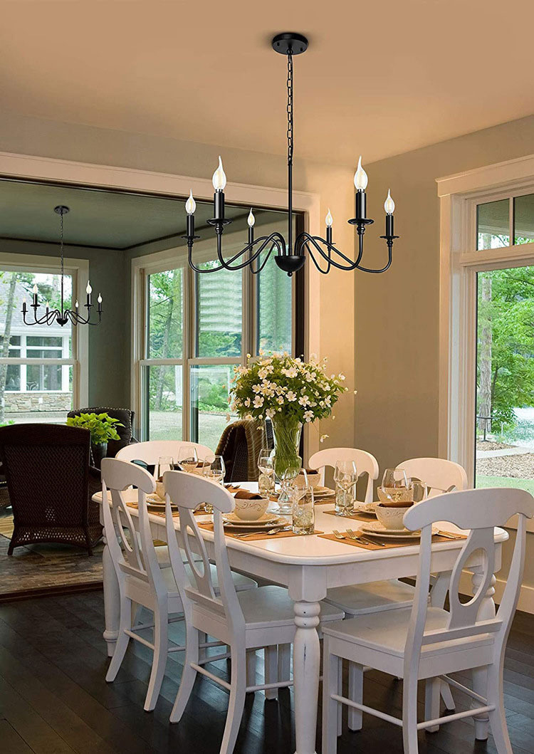 Modern Simple Pendant Lamp Living Room Kitchen Dining Room Lamp American Iron Chandelier(WH-CI-152)