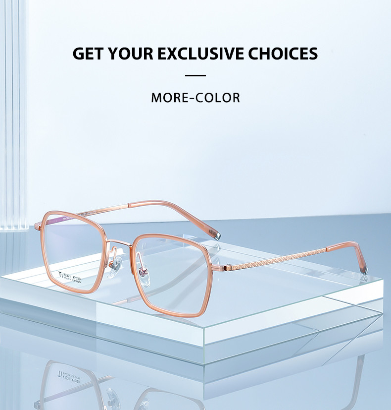 Acetate Titanium Ultra Light Glasses CE Metal Box Clear Lens