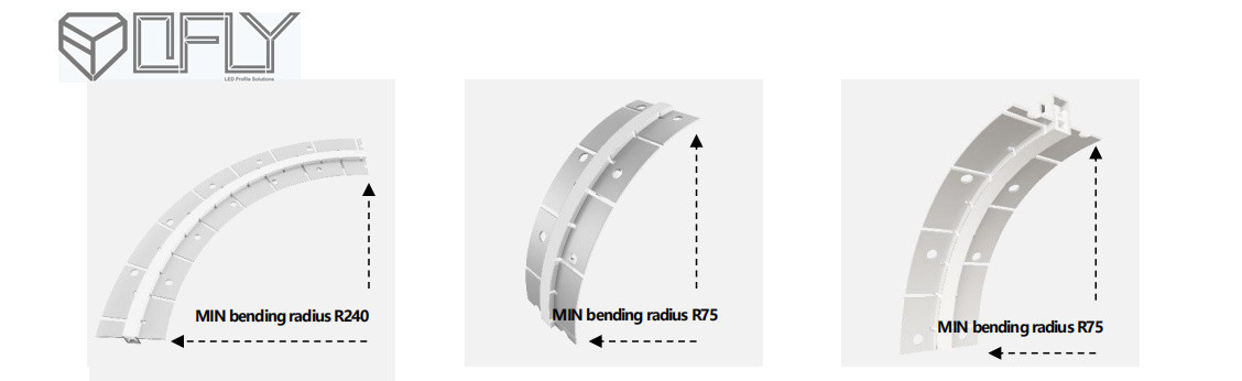 6063 T5 Aluminium Alloy Bendable Drywall Plaster LED Profile 70x15mm Oblong Anodized for Frameless Wall Light
