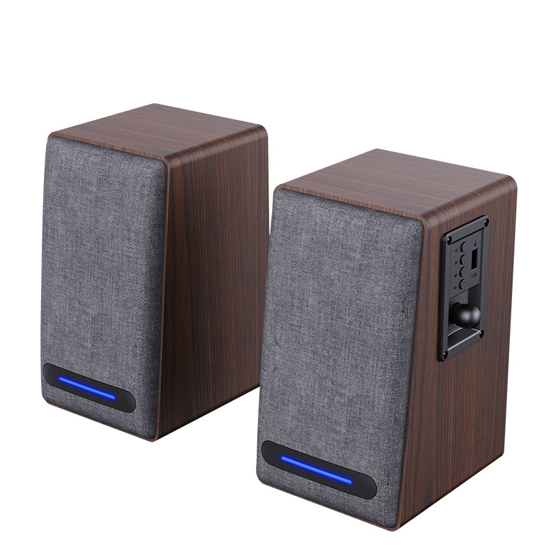 BT Multimedia 2.0 Wired Wooden Bookshelf Speakers Professional Bookshelf Monitor