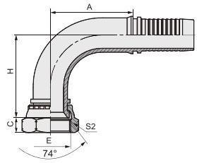 SUS304/SUS316L Stainless Steel Hydraulic Crimp Hose Fittings American Thread Jic 74 Taper Seal 90 Elbow 26791