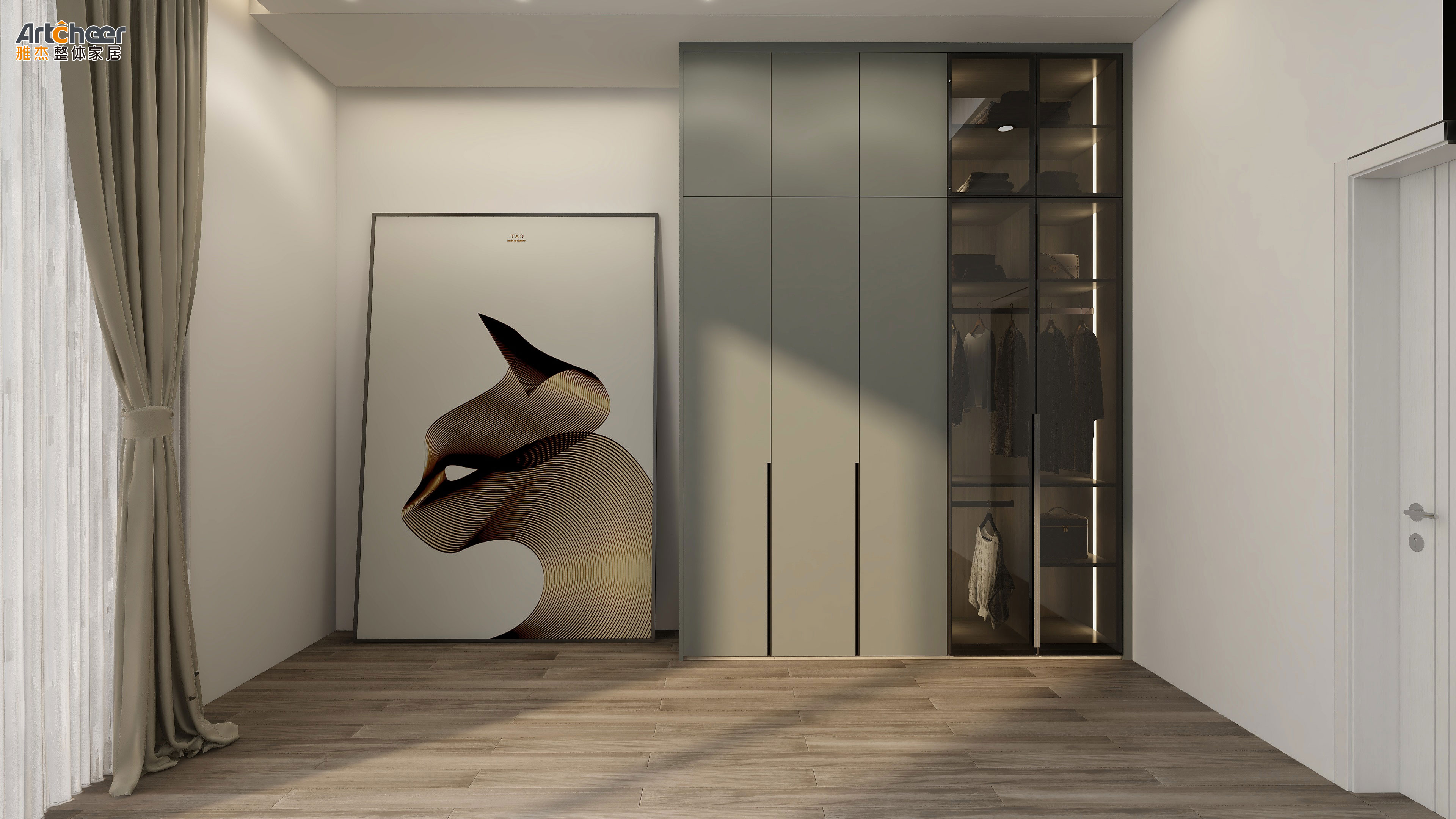 Solid Wood Bedroom Storage with 2 Door Wardrobe Hanging Rail and Adjustable Height