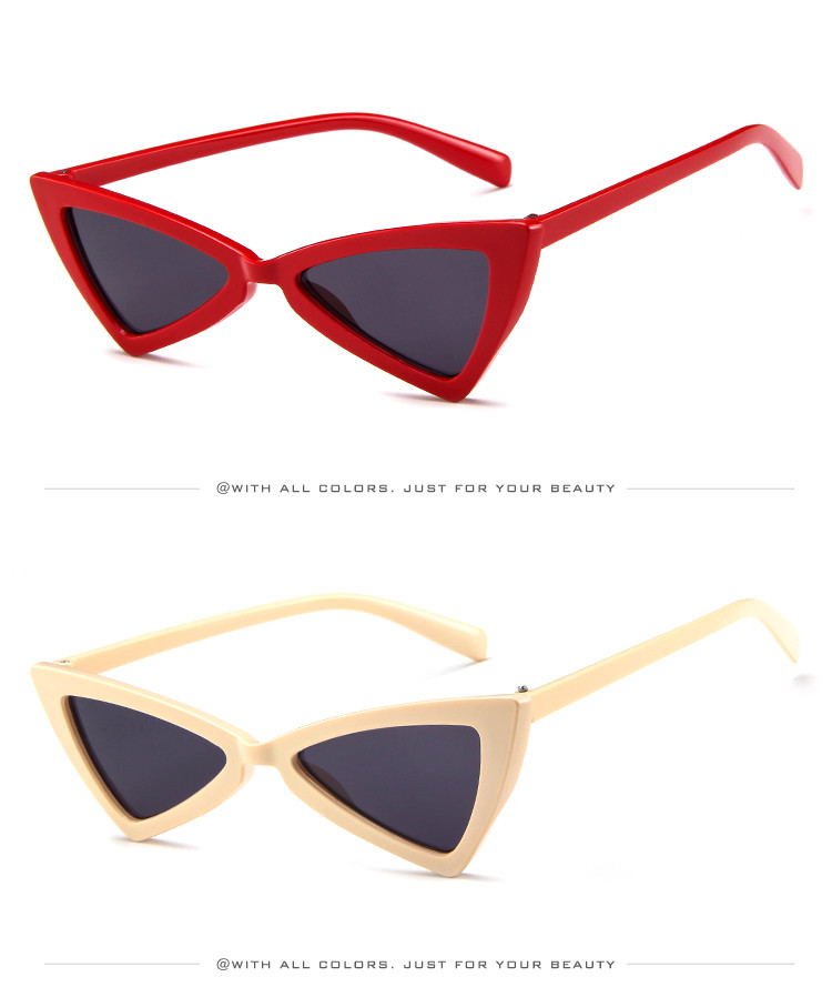 Triangle UV400 Vintage Women Retro Cat Eye Sunglasses