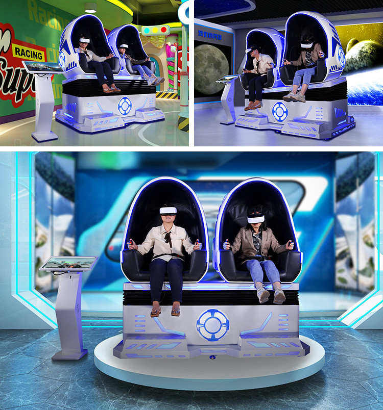 Game Egg 9D VR Cinema 2500W Motion Simulator Chair For 2 Seats