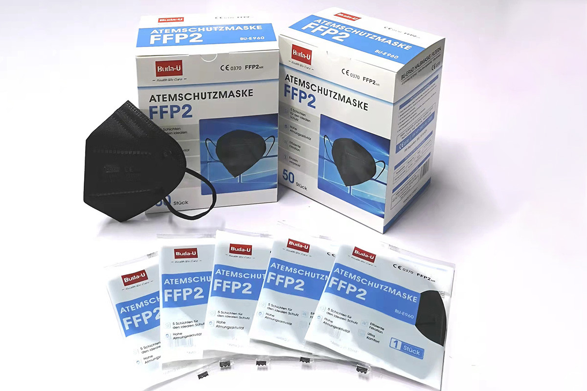CE Mark Printing CE Respirator Mask FFP2 , FFP2 Protective Face Mask With CE 0370 , In China Export White List