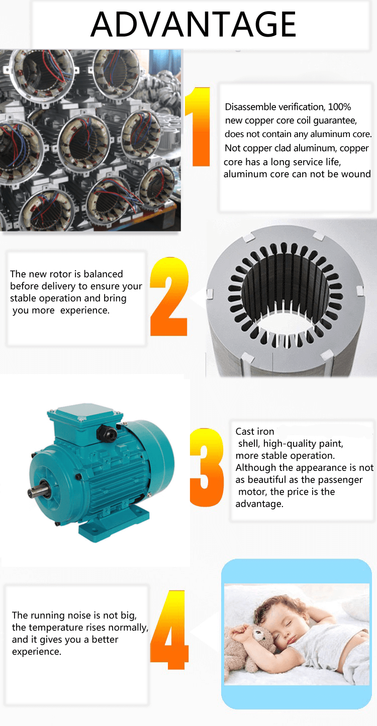 ms 2.2kw 3hp electric motor 