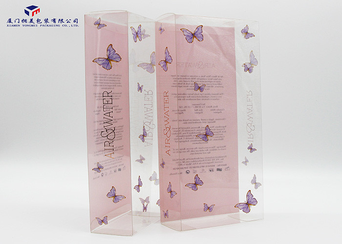Custom Printed Plastic Boxes Rectangle Shape PET Plastic Box Gold Hot Stamping